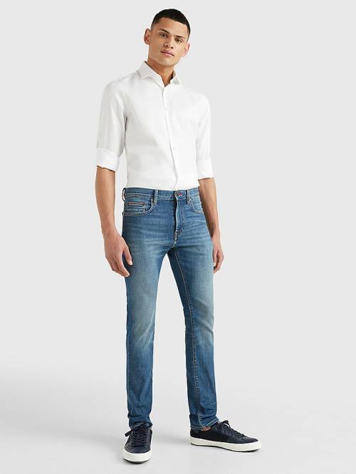 Tommy Hilfiger Organic Pamuklu Twill Slim Fit Gömlek Erkek Beyaz | TH075RSP