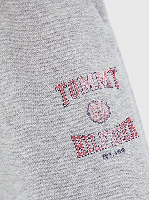 Tommy Hilfiger Organic Pamuklu Varsity Joggers Pantolon Kiz Çocuk Gri | TH392PWE