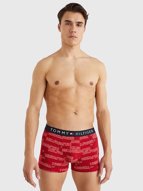 Tommy Hilfiger Original All-Over Print Trunks İç Giyim Erkek Bej Rengi | TH267QXT