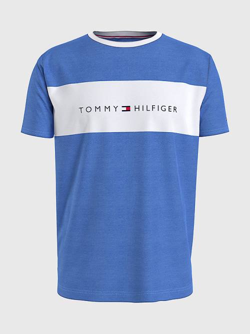 Tommy Hilfiger Original Colour-Blocked Logo Pijama Erkek Mavi | TH310LHQ