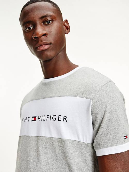 Tommy Hilfiger Original Colour-Blocked Logo Pijama Erkek Gri | TH403BCF