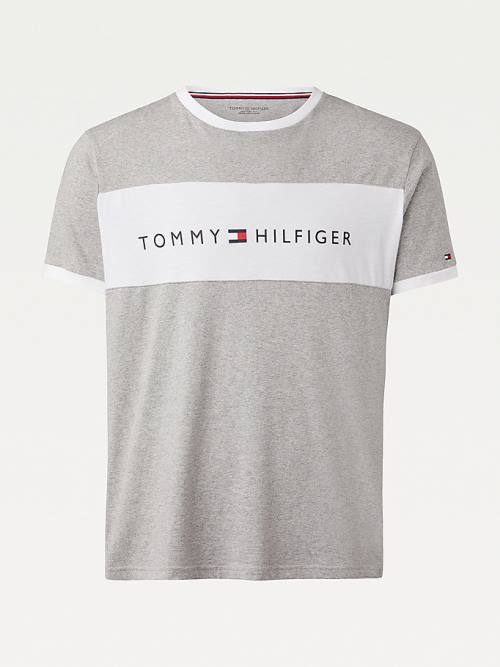 Tommy Hilfiger Original Colour-Blocked Logo Pijama Erkek Gri | TH403BCF