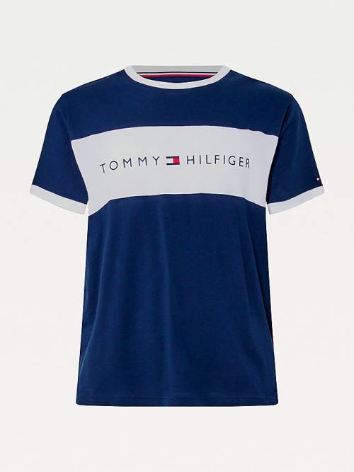 Tommy Hilfiger Original Colour-Blocked Logo Pijama Erkek Mavi | TH754VOZ