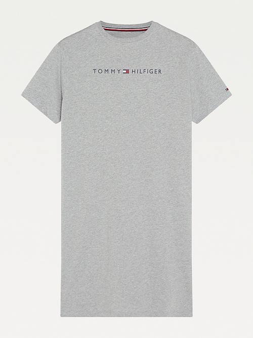 Tommy Hilfiger Original Half Sleeve Nightdress Pijama Kadın Gri | TH721BKV