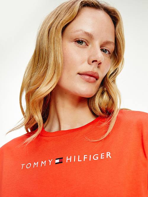 Tommy Hilfiger Original Half Sleeve Nightdress Pijama Kadın Kırmızı | TH954HVS