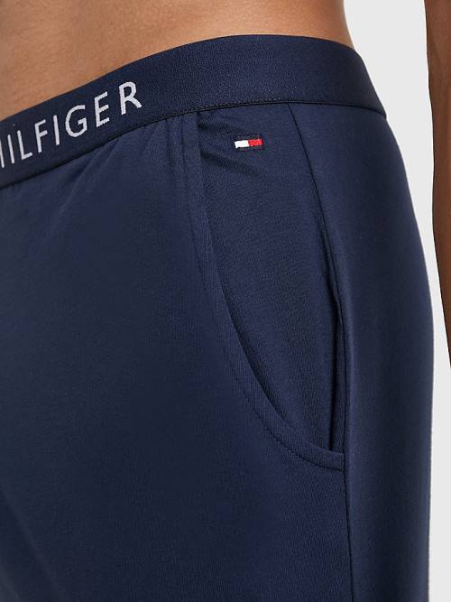 Tommy Hilfiger Original Jersey Logo Shorts Pijama Erkek Mavi | TH472TGX