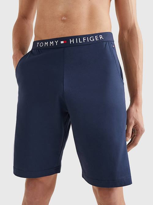 Tommy Hilfiger Original Jersey Logo Shorts Pijama Erkek Mavi | TH472TGX