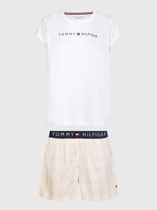 Tommy Hilfiger Original Kısa Print Set Pijama Kadın Pembe | TH465QCJ