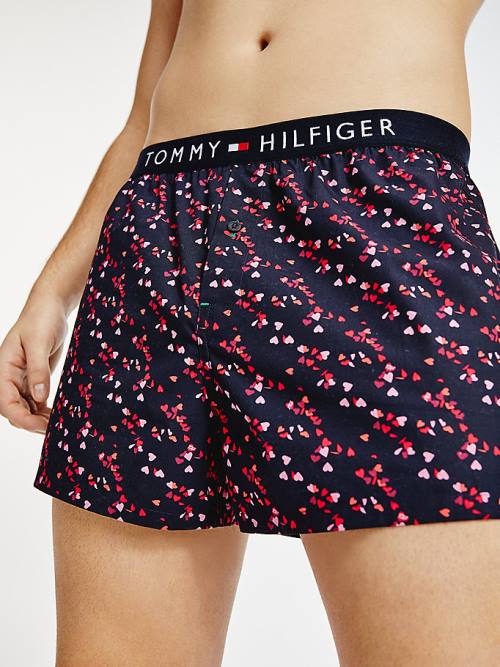 Tommy Hilfiger Original Logo Waistband Print Boksör Shorts İç Giyim Erkek Mavi | TH318QCF