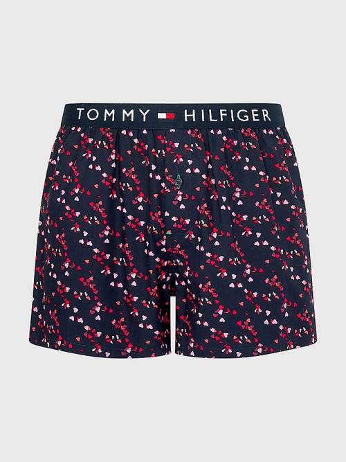 Tommy Hilfiger Original Logo Waistband Print Boksör Shorts İç Giyim Erkek Mavi | TH318QCF