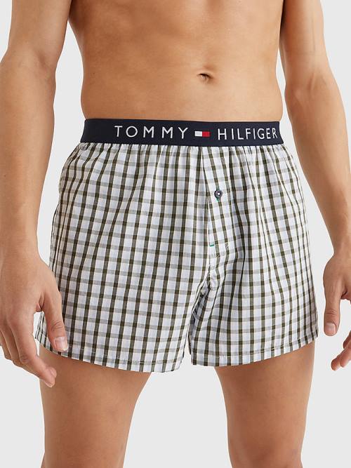 Tommy Hilfiger Original Logo Waistband Print Boksör Shorts İç Giyim Erkek Bej Rengi | TH954JNA