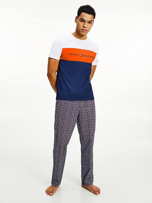 Tommy Hilfiger Original Woven Print Bottoms Pijama Erkek Mavi | TH165ZMK