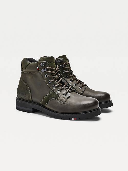 Tommy Hilfiger Outdoor Mixed Panel Ankle Bot Erkek Yeşil | TH426RSZ