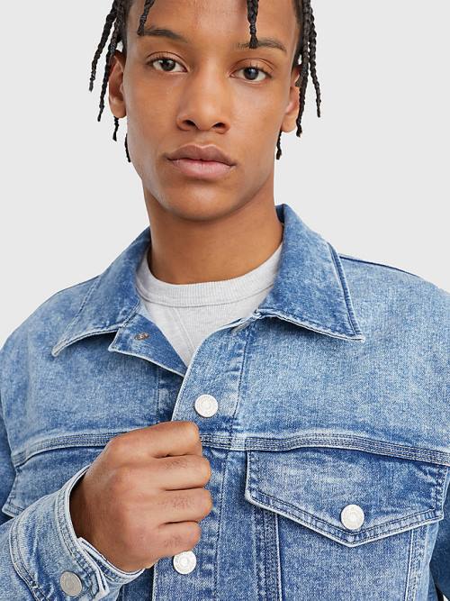 Tommy Hilfiger Oversized Trucker Ceket Erkek Denim | TH247JFP