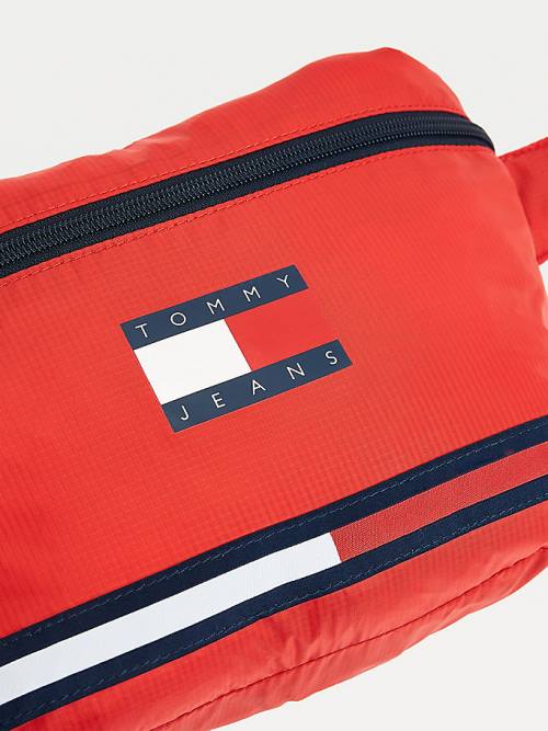 Tommy Hilfiger Packable Poncho Bum Çanta Kadın Kırmızı | TH682OYI