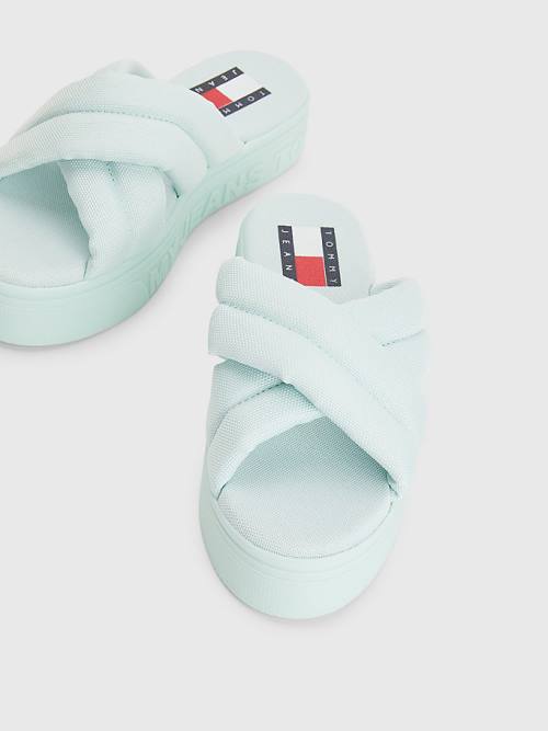 Tommy Hilfiger Padded Askılı Flatform Sandalet Kadın Yeşil | TH095XJE