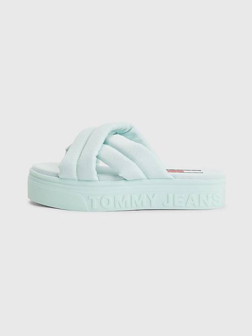 Tommy Hilfiger Padded Askılı Flatform Sandalet Kadın Yeşil | TH095XJE