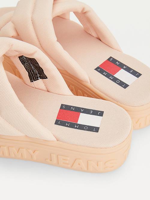 Tommy Hilfiger Padded Askılı Flatform Sandalet Kadın Pembe | TH651QHC