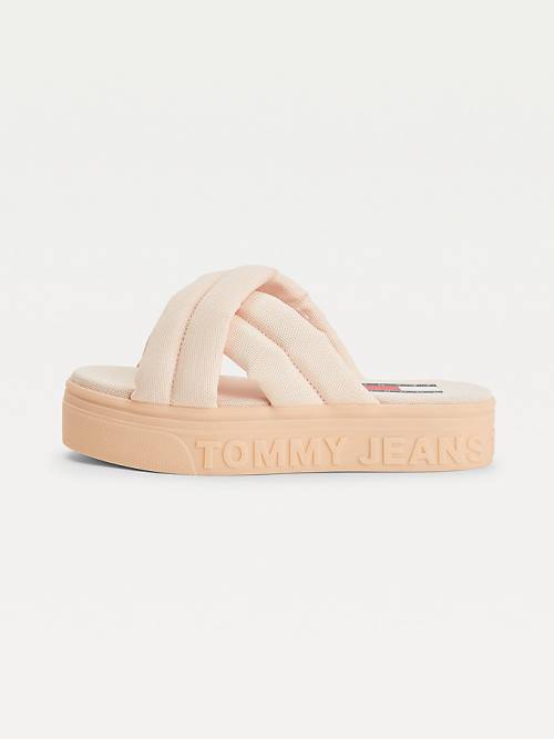 Tommy Hilfiger Padded Askılı Flatform Sandalet Kadın Pembe | TH651QHC