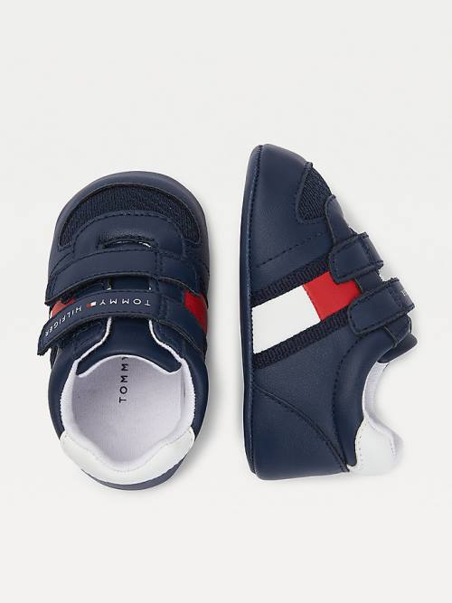 Tommy Hilfiger Padded Hook And Loop Sabitleme Spor Ayakkabı Erkek Çocuk Mavi | TH123KEU