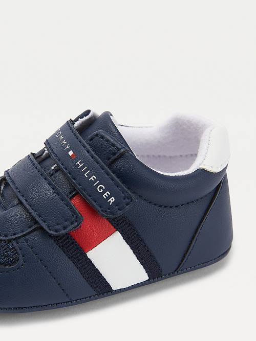 Tommy Hilfiger Padded Hook And Loop Sabitleme Spor Ayakkabı Erkek Çocuk Mavi | TH123KEU