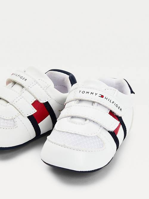 Tommy Hilfiger Padded Hook And Loop Sabitleme Spor Ayakkabı Erkek Çocuk Beyaz | TH625UET