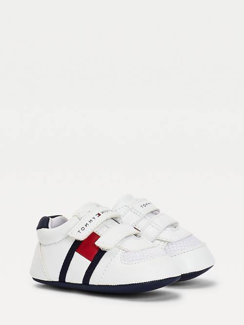 Tommy Hilfiger Padded Hook And Loop Sabitleme Spor Ayakkabı Erkek Çocuk Beyaz | TH625UET