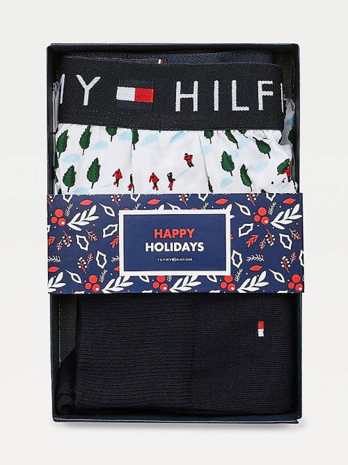 Tommy Hilfiger Pamuklu Trunks And Socks Gift Set İç Giyim Erkek Kahverengi | TH648UVD