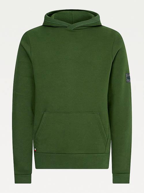 Tommy Hilfiger Peached Fleece Kapüşonlu Sweatshirt Erkek Yeşil | TH270OLT