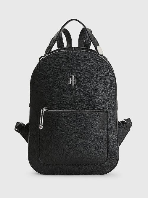 Tommy Hilfiger Pebble Grain Backpack Çanta Kadın Siyah | TH402DSJ