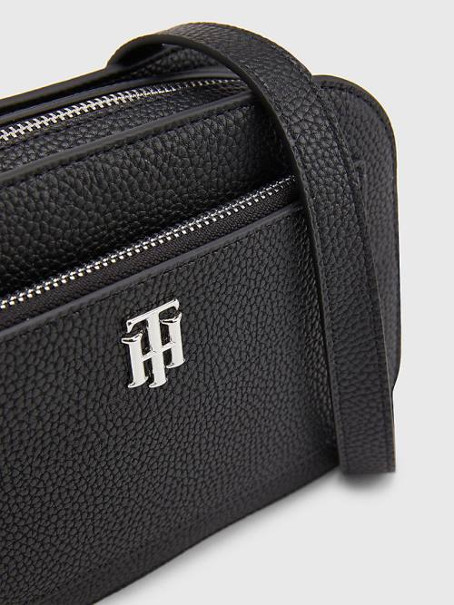 Tommy Hilfiger Pebble Grain Camera Çanta Kadın Siyah | TH718KUR