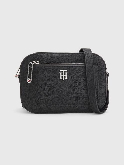 Tommy Hilfiger Pebble Grain Camera Çanta Kadın Siyah | TH718KUR