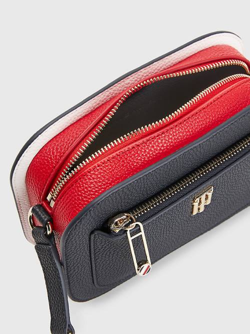 Tommy Hilfiger Pebble Grain Signature Camera Çanta Kadın Mavi | TH372UGP