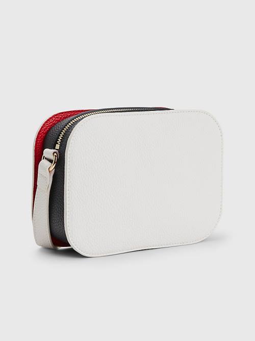 Tommy Hilfiger Pebble Grain Signature Camera Çanta Kadın Beyaz | TH782YHN