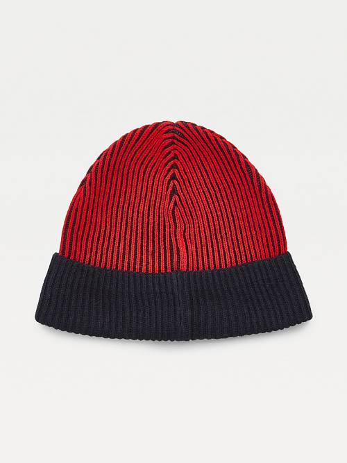 Tommy Hilfiger Pima Pamuklu Cashmere Double Stitch Beanie Şapka Erkek Mavi | TH801SUT