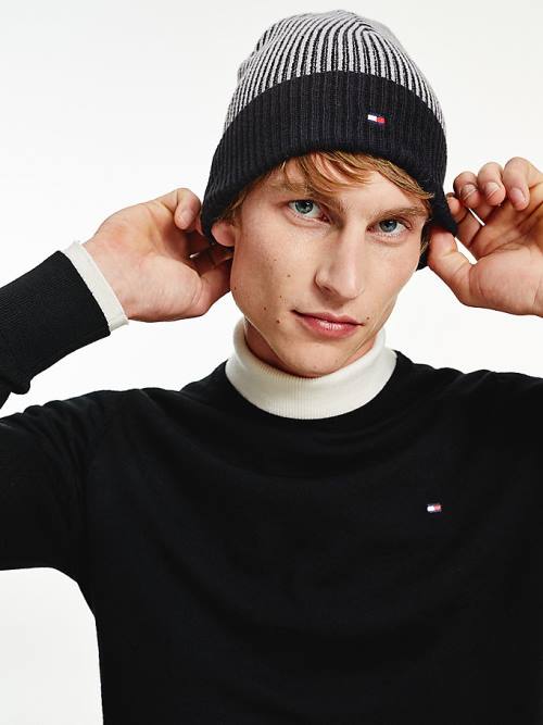 Tommy Hilfiger Pima Pamuklu Cashmere Double Stitch Beanie Şapka Erkek Siyah | TH829YTE