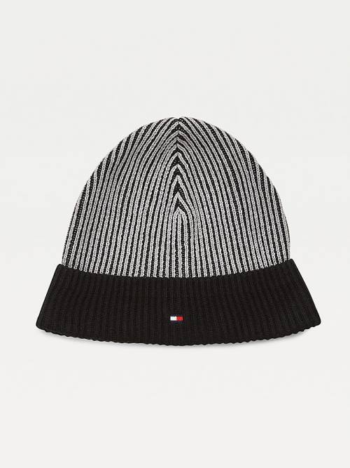 Tommy Hilfiger Pima Pamuklu Cashmere Double Stitch Beanie Şapka Erkek Siyah | TH829YTE