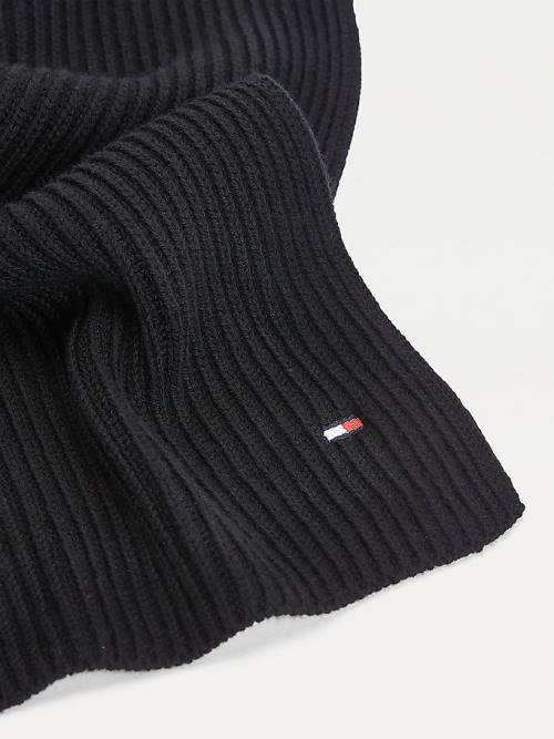 Tommy Hilfiger Pima Pamuklu Cashmere Fular Erkek Siyah | TH039YKM