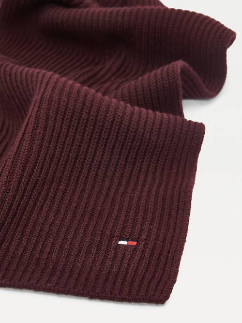 Tommy Hilfiger Pima Pamuklu Cashmere Fular Erkek Kırmızı | TH938CQG