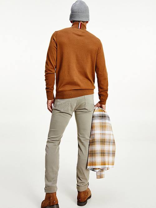 Tommy Hilfiger Pima Pamuklu Cashmere Roll Neck Jumper Kazak Erkek Kahverengi | TH249FES