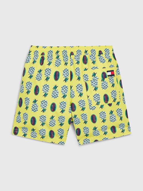 Tommy Hilfiger Pineapple Print Mid Cut Cut Cut Length Shorts Mayo Erkek Çocuk Sarı | TH624HON