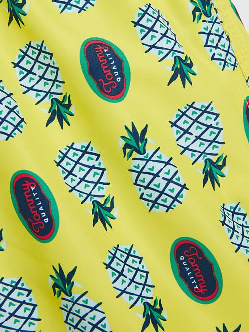 Tommy Hilfiger Pineapple Print Mid Cut Cut Cut Length Shorts Mayo Erkek Çocuk Sarı | TH624HON