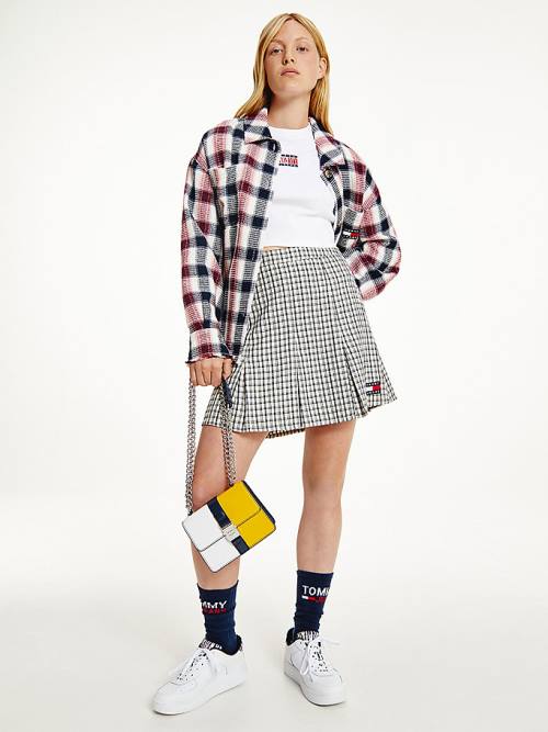 Tommy Hilfiger Plaid Check Mini Etek Kadın Bej Rengi | TH814ZBP