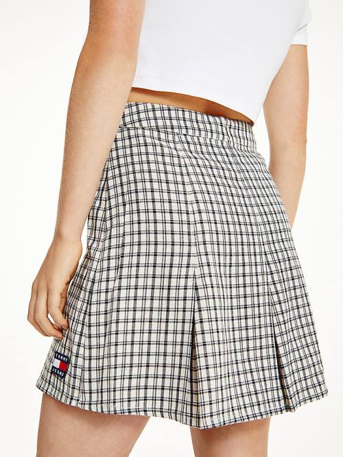 Tommy Hilfiger Plaid Check Mini Etek Kadın Bej Rengi | TH814ZBP