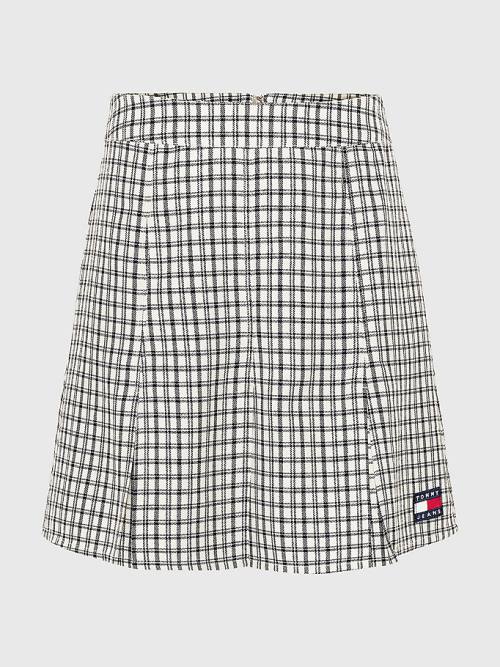 Tommy Hilfiger Plaid Check Mini Etek Kadın Bej Rengi | TH814ZBP