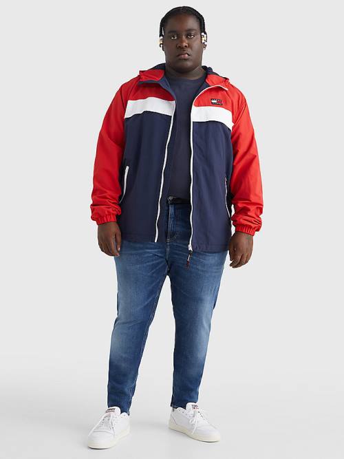 Tommy Hilfiger Plus Chicago Windbreaker Ceket Erkek Mavi | TH204LEV