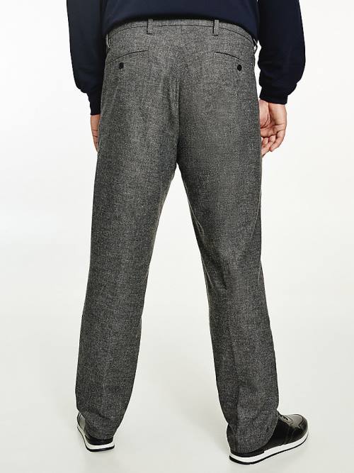 Tommy Hilfiger Plus Denton Fitted Straight Wool-Look Pantolon Erkek Gri | TH547AZB