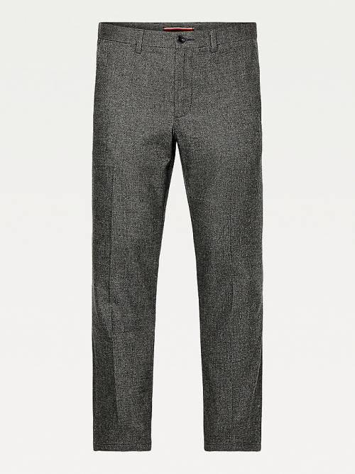 Tommy Hilfiger Plus Denton Fitted Straight Wool-Look Pantolon Erkek Gri | TH547AZB