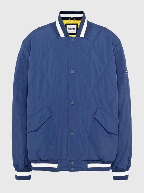 Tommy Hilfiger Plus Diamond Quilted Bomber Ceket Erkek Mavi | TH614XLB