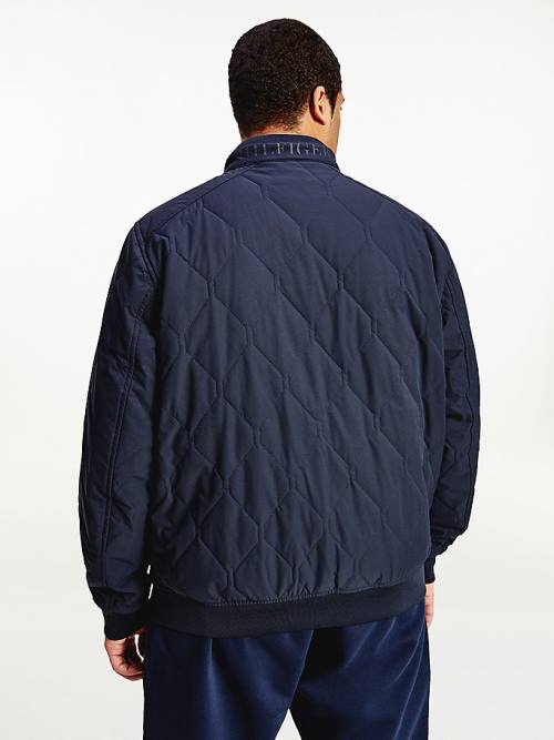 Tommy Hilfiger Plus Diamond Quilted Bomber Ceket Erkek Mavi | TH615JTB